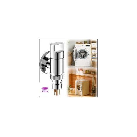 Robinet autoperceur pour machine à laver, en acier inoxydable, avec robinet d'arrêt automatique pour tuyau de machine à laver (1/5)