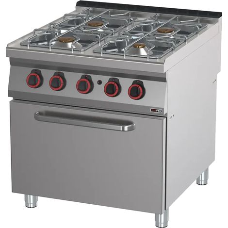 Fourneau à gaz avec four 2/1 REDFOX - SPT 90/80 21 G - REDFOX