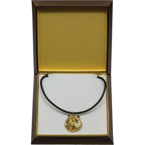 Norwich Terrier: collar para perro en caja de regalo, colgante chapado en oro para amantes de los perros, impresionante joyería de Art-Dog. (1/5)