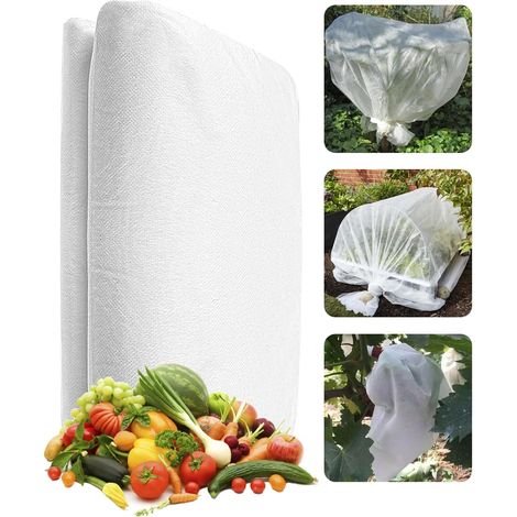 Toile anti-gel pour plantes, 2,4 m x 10 m, tissu non tissé pour plantes d'extérieur, peut être coupé au plaisir, protection contre le gel, le vent et les insectes, idéale pour les serres de (1/5)
