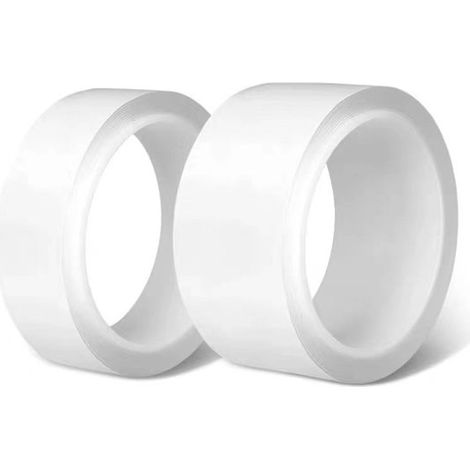 2 rotoli di nastro adesivo per imballaggio per bagno, cucina, doccia, WC, striscia per fughe, adesivo impermeabile, nastro antimuffa per piscina, lavandino, vasca da bagno, adesivo sigillante nano (10 (1/4)