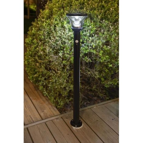 Lampadaire solaire inox 1000 lm – Détection 4 m/90° – 3 modes d’éclairage – Fixation par vis ou piquet – Galix