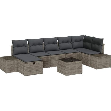 Maison Exclusive - Set di divani con cuscino 7 pcs polyrattan
