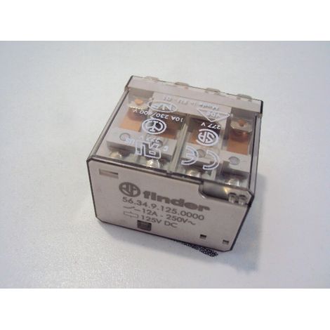 Relais embrochable 4 inverseurs 12A 125Vdc pour montage sur support 187 FINDER 563491250000