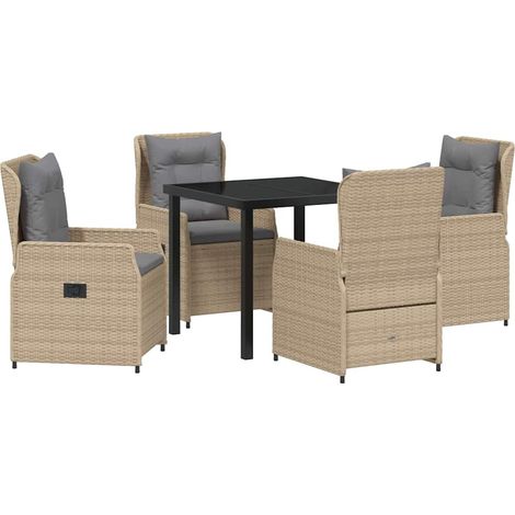 Maison Exclusive - Conjunto de Comedor de Jardín 5 uds. Beige y G (1/5)