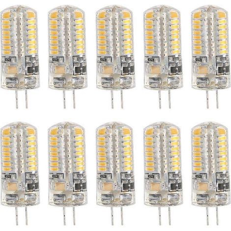 Bombilla LED G4 de 220 V, modelo 3014, para iluminación del hogar, de bajo consumo, 64 LED, 5 W, luz blanca cálida.