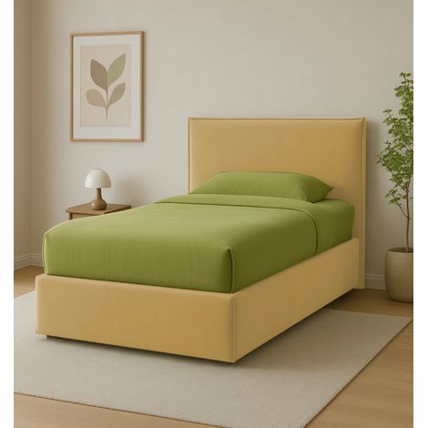 letto una piazza e mezza con contenitore "zoom" in tessuto arancione 120x190 cm (1/4)