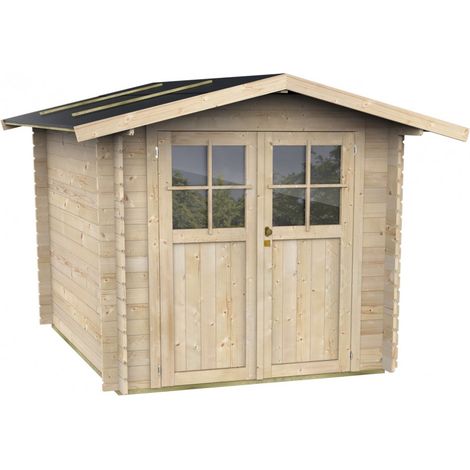 Casetta in legno con doppia porta finestrata deposito da giardino "Made in Italy" -215 x 180 x h 207 cm (1/5)