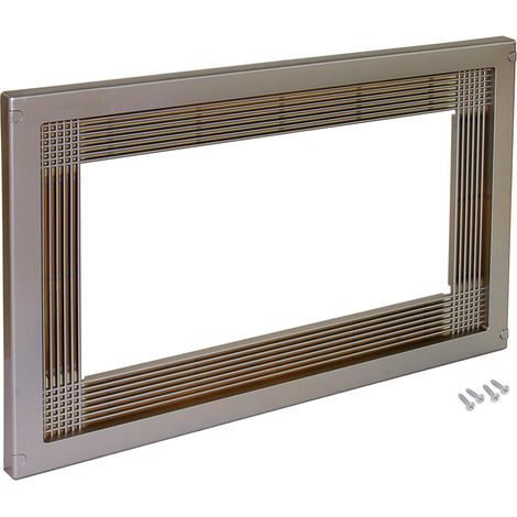 Emuca Cornice per microonde, per installazione a incasso in mobili da cucina, modulo 600mm, 600x400mm, Tecnoplastica, Nichel satinado