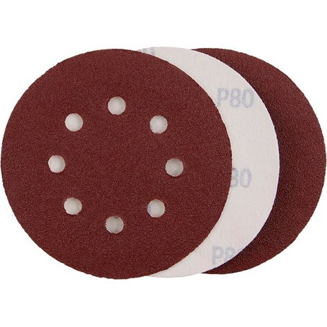 LEVIOR Schleifpapier, Größe P80/125, 3 Stück, 8 Löcher, 22098.01