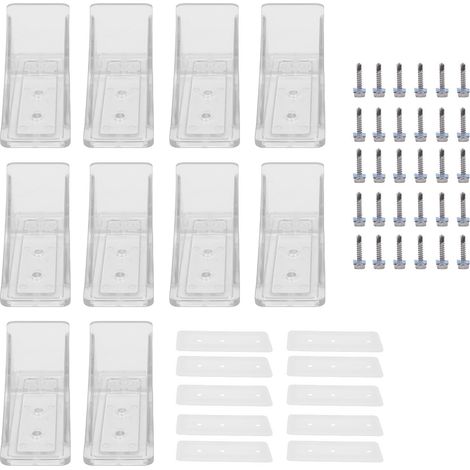 Barrière à neige 10pcs pour toit métal camping-car avec joints et vis transparent (1/4)