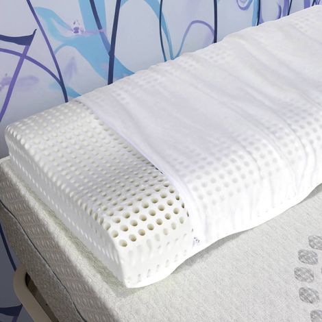 Talamo Italia Set di 2 Cuscini per letto, 100% Made in Italy, Guanciale sfoderabile Ortocervicale in Memory Foam forato, Anallergico e Traspirante,70x41xh11,5 cm, con imballo rinforzato (1/4)