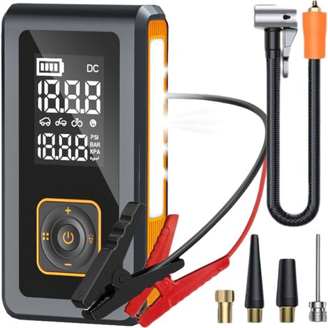 Avviatore di emergenza, compressore, pompa, power bank, torcia elettrica 8000mAh 4 in 1