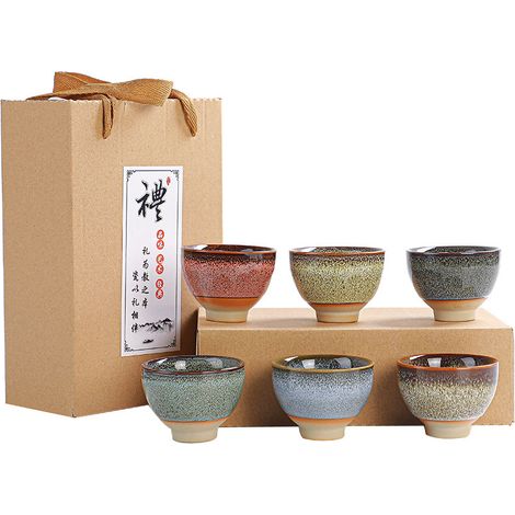 Verre À Soju - Tasse En Porcelaine Coréenne - 6 Pièces - 60 ml - Pour Apéritif, Sake, Sauce Ou Thé - Lot Complet (1/5)