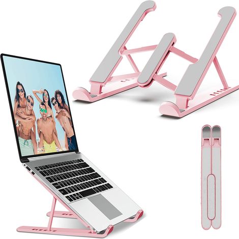 1 Support ordinateur portable, réglable 6 niveaux, plastique épais, ventilation optimale, compatible 11-15,6 pouces (1/5)