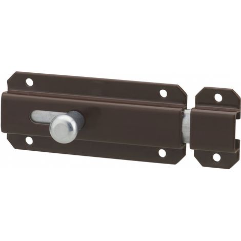 THIRARD - Verrou transversal, longueur 90mm, pêne plat coulissant, acier, marron laqué - THIRARD