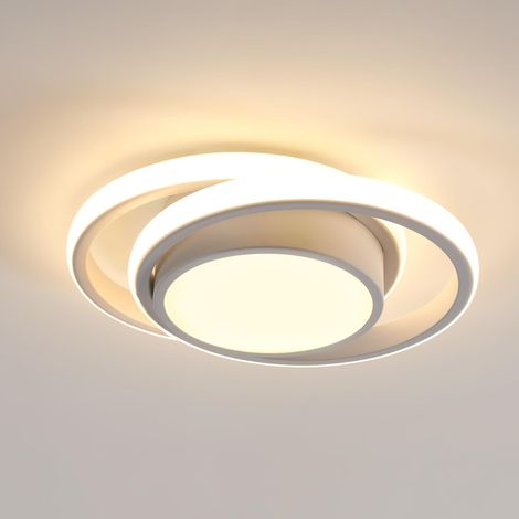 Lampe de plafond à LED moderne, Blanc chaud 3000K 32W, Dia 28cm, Fixation de plafond ronde, éclairage doux et agréable (1/5)