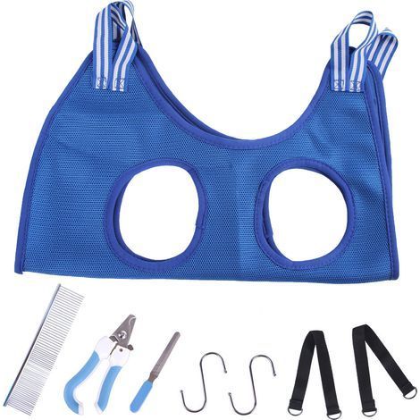 Hamac de toilettage pour grands chiens avec coupe-ongles/ciseaux de toilettage, harnais de toilettage pour la coupe des ongles. (1/2)