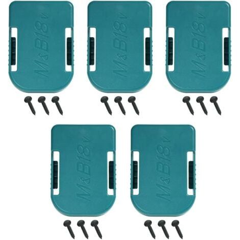 soportes de batería para Makita, también para Bosch 18 V, cubierta de batería, soporte de batería con clip para cinturón en estante de pared (1/5)