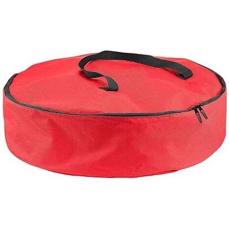 Sac de rangement pour couronne de Noël (60 cm diamètre) 1 pièce - Rouge Tissu Oxford Imperméable - Stockage décorations festives (1/4)