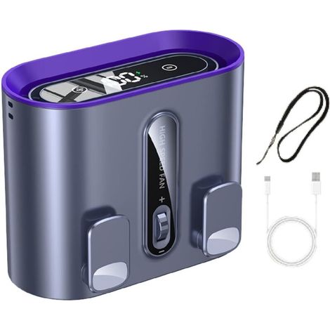 entilateur de Cou à Usage Personnel Appareil de Refroidissement Compact pour Estivales, Gris Foncé (1/5)