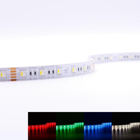 Strip 24V LED Streifen 5M 15W/m 60LED/m 12mm Farbwechsel - Lichtfarbe: RGB+3000K - Schutzart: IP65 (1/5)