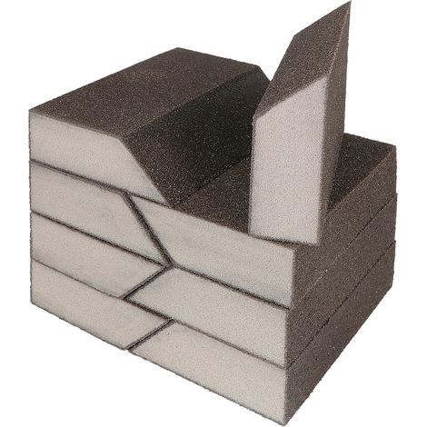 Bloques de papel de lija biselados, grano 220, aptos para madera, metal, placas de yeso, muebles y pintura - Paquete de 8
