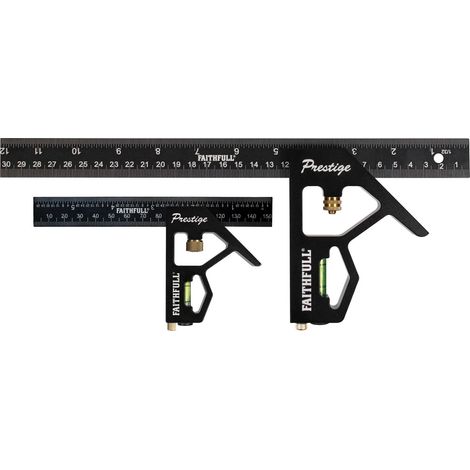 Faithfull Combination Square 300mm (12in) & 150mm (6in) Twin Pack