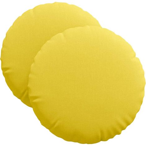 Maison Exclusive - Sitzkissen 2 pcs Helles Gelb Ø40 x 13 cm Stoff