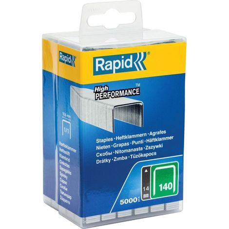 Heavy-Duty Pack of 5,000 Zinc-Plated Steel Staples for Thin Plastic, Cardboard, and Carpets – Flat Wire Design, 140/10 mm, Hangable Box