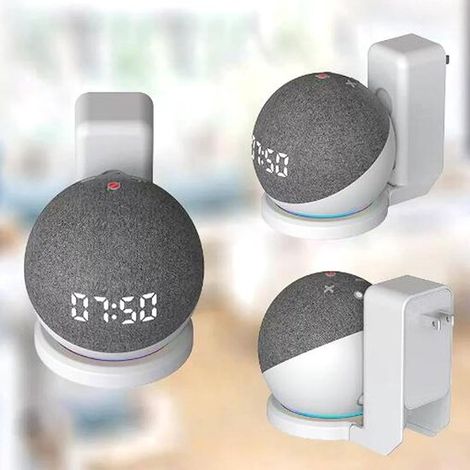 Passend für Echo Dot 4/5 – Lautsprecherhalterung für Echo Dot 4/5 Smart-Lautsprecher – Platzsparend, Montage ohne Schrauben oder Bohren (Weiß) (1/5)