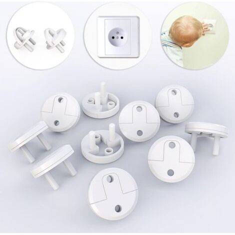 20pcs Caches Prises Franaises Cache Prise Bébé Amovible [ Sans Clef Ni Adhésif ] Nouvelle Génération Originale Sécurité Domestique Et Puériculture Pour Protection Prise (1/5)