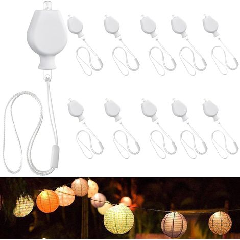 Lot de 10 lanternes en papier LED étanches