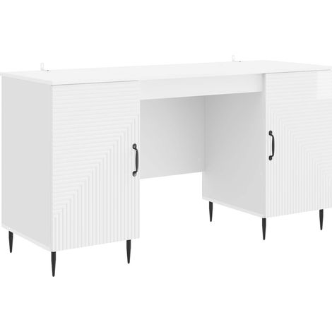Scrivania Bianco Lucido 142,5 x 50 x 75 cm Legno ingegnerizzato vidaXL