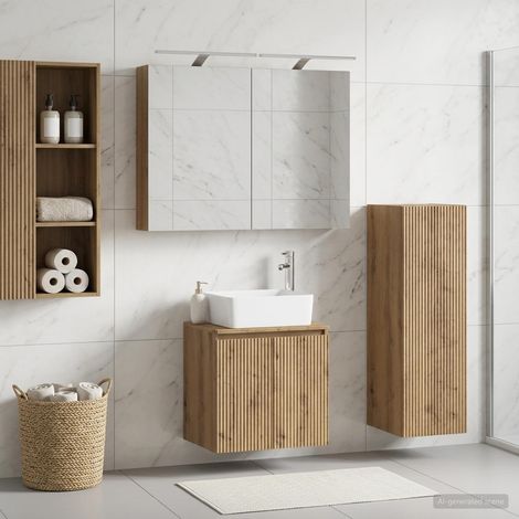 vidaXL Bathroom Furniture Set 4 pcs Artisan Oak (1/5)