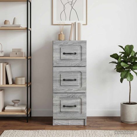 Armoire à tiroirs 3 tiroirs en bois d’ingénierie Sonoma gris 33 x 34,5 x 87 cm - PANGIVO (1/5)