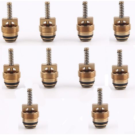 10pcs M10 Brass A/C Valve Core Fitting for R-1234YF and R-134A, AC Service Port Adapter, HVAC Repair Parts for Automotive Cooling Systems (1/5)