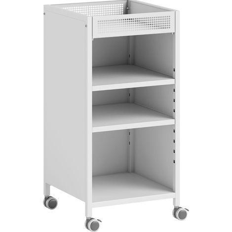 CHICFURN Estantería móvil 35x34x69,5 cm en metal blanco, 3 niveles para oficina y cocina (1/5)