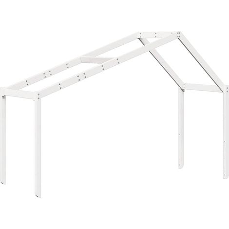 Toit de lit cabane pour chambre d'enfant en bois de pin massif blanc 203 x 80,5 x 142 cm (1/5)