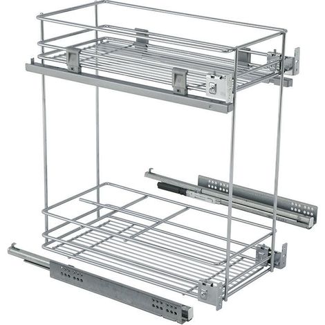 botellero+cesta partner m600 cromo c/gui guia muss hettich e.parcial, fij.lateral.