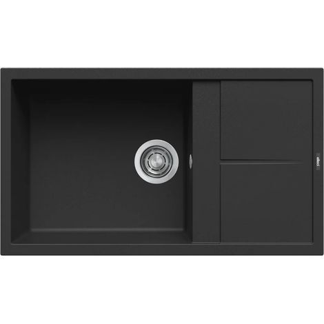 Lavello UNICO 410 86X50 1 vasca + gocciolatoio BLACK 86 (1/2)