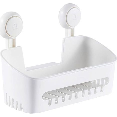 Panier de Douche Organisateur, Étagère DIY sans Perçage, Panier Ventouse Amovible pour Shampoing, Articles de Toilette et Cuisine (1/4)