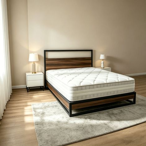 LANKOU 5FT King Size Spring Mattress & Memory Foam With 7 Zone Orthopaedic & Pressure Relief  Pocket Spring