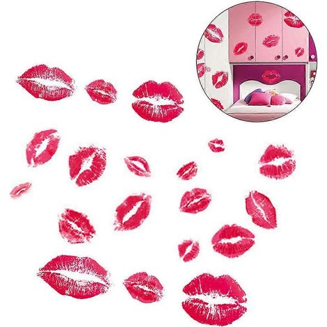 Stickers muraux Saint-Valentin lèvres séparées, décoration murale compatible avec chambre de fille (1/5)