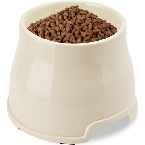 Gamelle surélevée pour Chien à Longues Oreilles - Nourriture et Eau - Antidérapante - Pour Chiens de Petite, Moyenne et Grande Taille (L, Blanc)