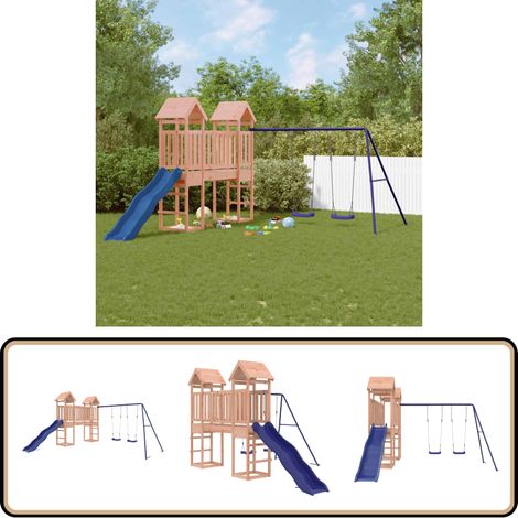 Aire de jeux d'extérieur bois massif de douglas - Jeux D'extérieurs - Aire De Jeux - Maisonnette De Jeu - Jouet Extérieur - Bois