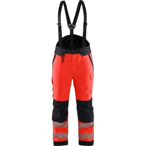 Pantalon de travail à bretelles haute visibilité 1875 - Rouge/Noir XXXL
