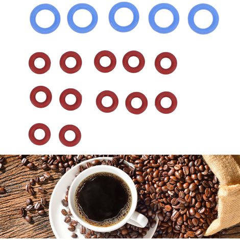 Kit de juntas de silicona de 17 piezas para cafeteras BES900/920/980/990: 5 juntas azules grandes y 12 juntas rojas pequeñas. (1/5)