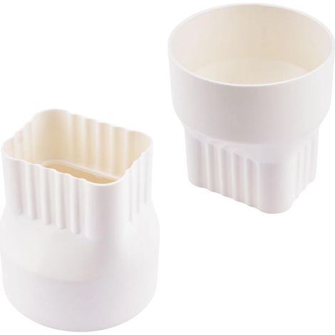 Adaptateur de Drainage pour Bec Descendant 2x3x4 2Pcs PVC 8,7 x 6,5cm Adaptateur de Gouttière à Tuyau de Vidange pour Connecter Bec Descendant Carré de 2"x 3" à Tuyau d’Égout et Tuyau de (1/5)