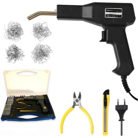 PISTOLA SALDATRICE SALDATURA PLASTICA 50W KIT RIPARAZIONE PARAURTI AUTO 200PZ (1/3)